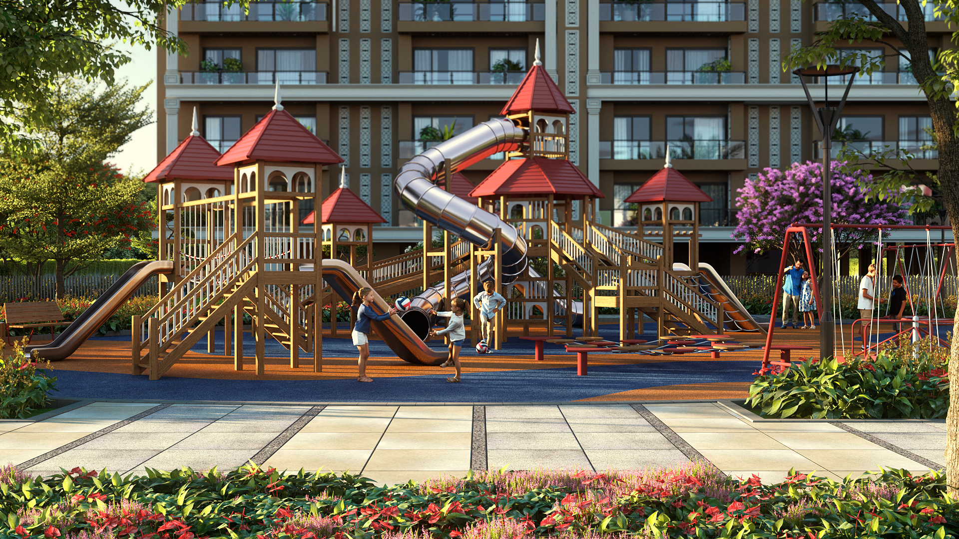 The Clermont children’s play area and family-friendly community space.