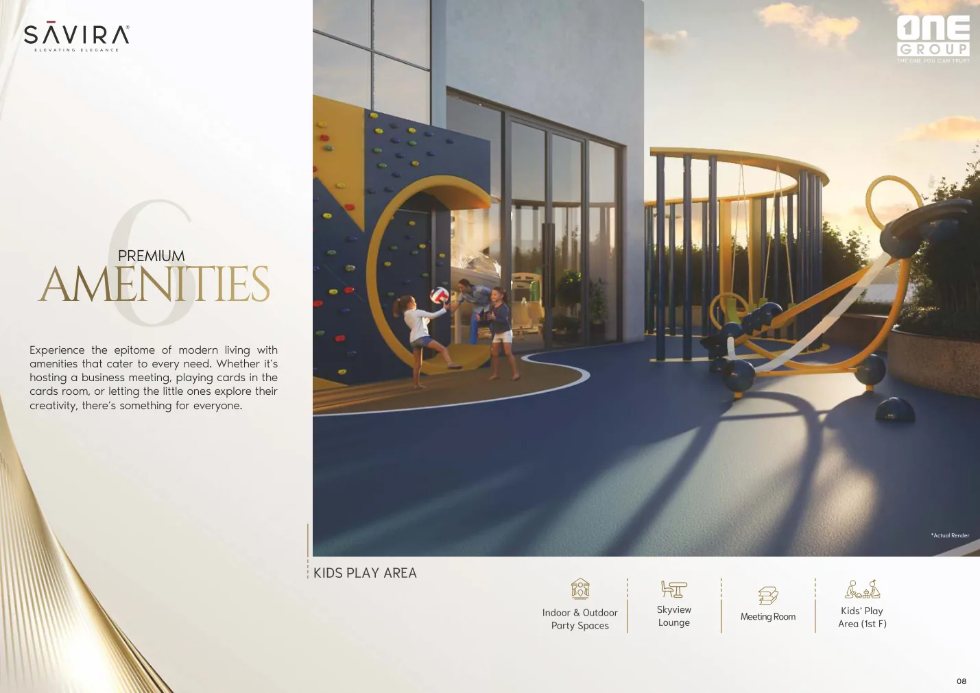 The Saavira — kids' play area, climbing structures and slides with skyride lounge