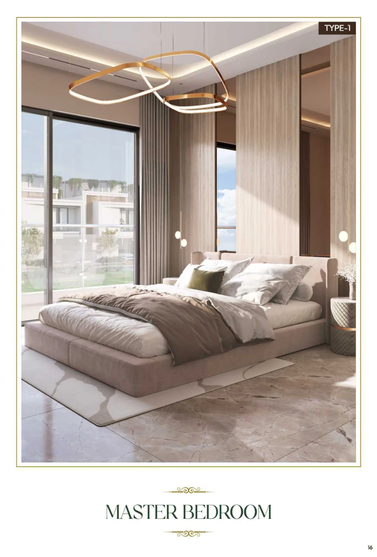 The Clermont — master bedroom render, Type-1