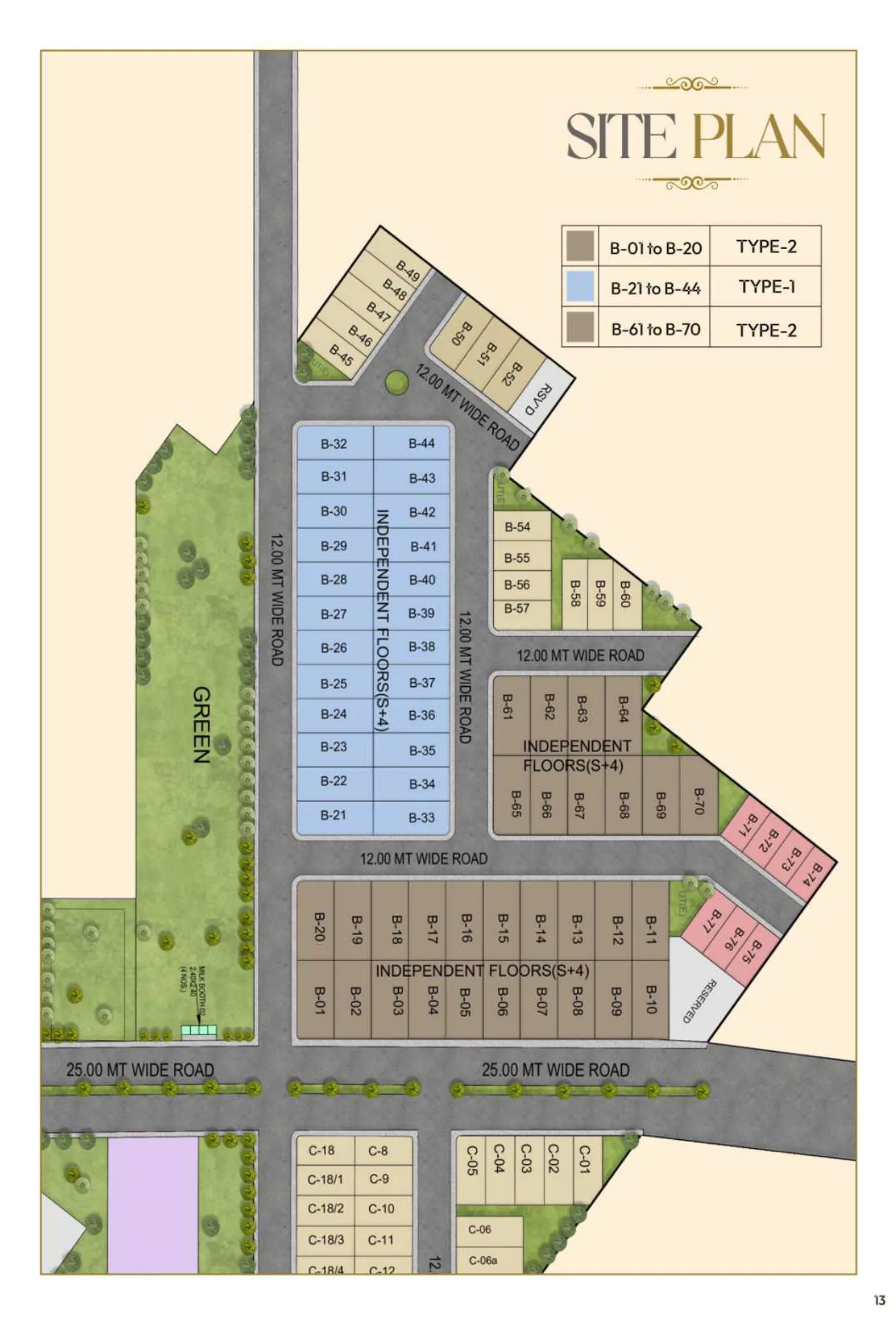 The Clermont — ONE City Hamlet-4 site plan with B-01 to B-70 plot numbering